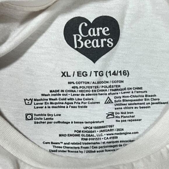 Kidcore XL Spiral Graphic Tee White Multi Cartoon Short Sleeve 2020s Youth Shirt - Picture 3 of 4